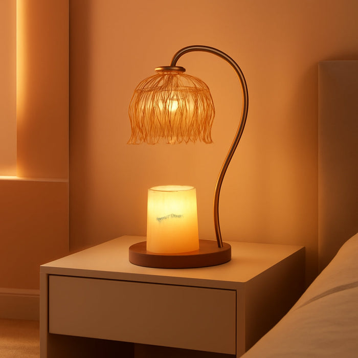 Flower Candle Warmer Lamp with Timer, Dimmable Candle Lamp Warmer, Christmas Birthday Gift for Women Mom, House Warming for New Home Decor, Lotus Wax Melt Warmer for Jar Candles