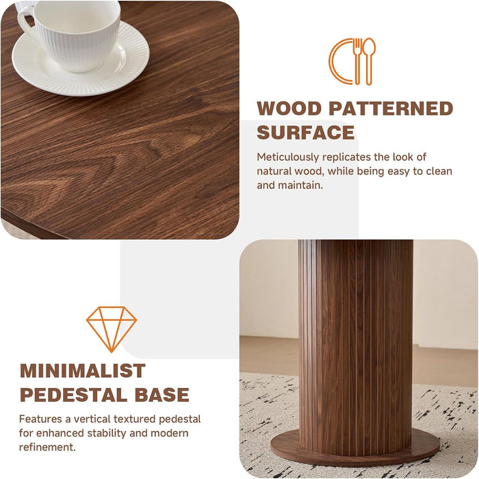 35.5" round Dining Table for 2 4, Brown
