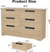 , Modern Closet Dresser Organizer with Embedded Handles Design, Wooden Chest of Drawers for Living Room, Nursery, Hallway - Natural