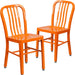 Gael Commercial Grade 2 Pack Orange Metal Indoor-Outdoor Chair