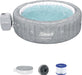 Sicily Airjet 5 to 7 Person Inflatable Hot Tub round Portable Outdoor Spa with 180 Airjets Energysense Saving Cover, Gray