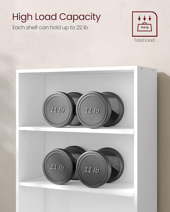 CUSTOS Collection - Bookshelf, 6-Tier Bookcase, Book Shelf, Open Storage Shelf, 9.4 X 23.6 X 63.3 Inches, for Living Room, Home Office, Dinning Room, Cloud White ULBC166T14