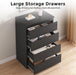 4 Drawer Dresser for Bedroom, Black Dresser Chest of Drawers - Large Wood Dressers TV Stand with Deep Drawers Dressers for Living Room, Hallway, Entryway - Black