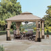 Patio Gazebo 10x12 Khaki Weatherproof Aluminum Frame
