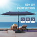 13Ft Rectangle Patio Umbrella, Double Sided Outdoor Table Umbrella with Crank & 1.5" Pole, Large Market Umbrella for Poolside Garden Deck Backyard, Navy Blue