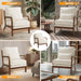 Cream Corduroy Upholstered Mid Century Accent Chairs