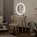 Makeup Vanity Table Set with 3 Modes Adjustable Lighted Mirror Cushioned Stool, Dressing Table for Small Space