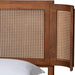 Eridian Walnut Brown Finished Wood and Natural Rattan Full Size Platform Bed