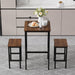 Bar Table, Square Bar Table, Small Kitchen Dining Table, High Top Bar Table, High Cocktail Table for Living Room Parties,Sturdy Metal Frame, 23.6"D X 23.6"W X 40.5"H for Narrow Spaces (Brown)