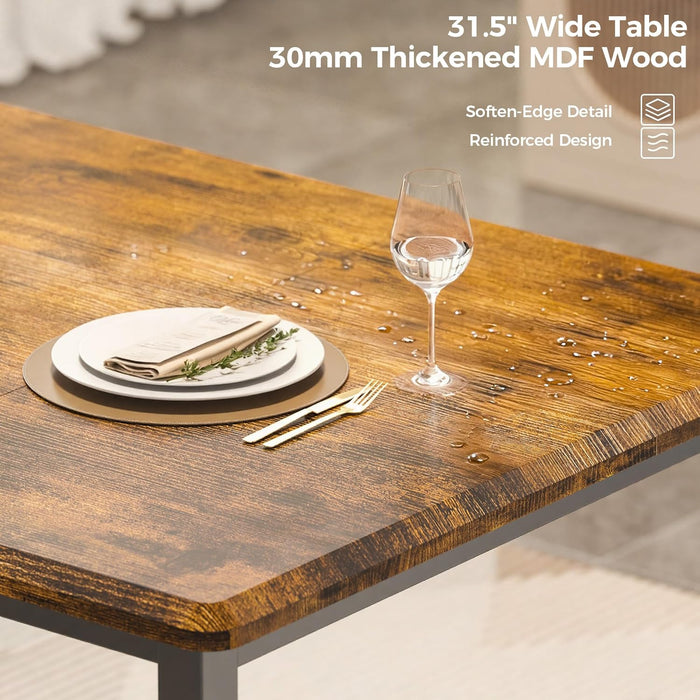 5-Piece 63" Extendable Dining Table with 4 Upholstered Chairs, Kitchen Table Set for 4-8 People, Dining Room Sets with MDF Wood Board, Drop Leaf Table Design for Space Saving, Rustic Brown