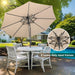 9Ft Patio Umbrella - 2 Tiers Outdoor Umbrella with Push Button Tilt and Crank for UV Protection, Table Market Umbrella for Garden, Deck, Backyard, Pool and Beach(Beige)