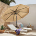 9Ft Scalloped Valance Patio Umbrella, Crank & Tilt, Khaki