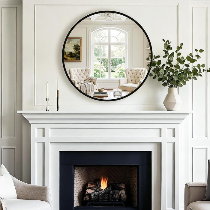 round Bathroom Mirror for over Sink 2 Pack 26" Black Circle Wall Mirror