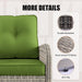Outdoor Patio Furniture Set Patio Rocking Swivel Chair with Tempered Glass Side Table, Outdoor Wicker Rattan Bistro Set with Ottomans for Garden, Deck, and Balcony, Avocado Green