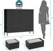 43.3" Wide Fabric Dresser for Bedroom, Chest of Drawers with 11 Deep Drawers, Multi-Drawers TV Stand TV Console, Storage Organizer for Closet, Nursery (Black)