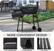 Charcoal Grills Outdoor Barbecue Grill Offset Smoker Portable BBQ Grill with Wheels for Backyard Camping Picnics