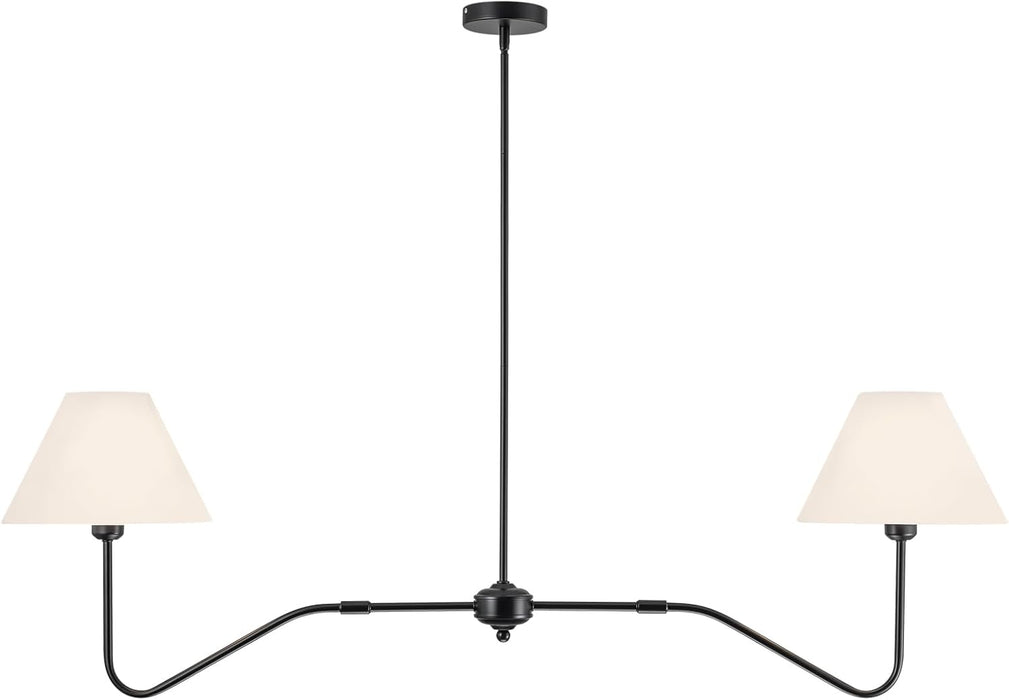FiftyFiveInch MatteBlack DualHead Linear Chandelier
