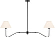 FiftyFiveInch MatteBlack DualHead Linear Chandelier