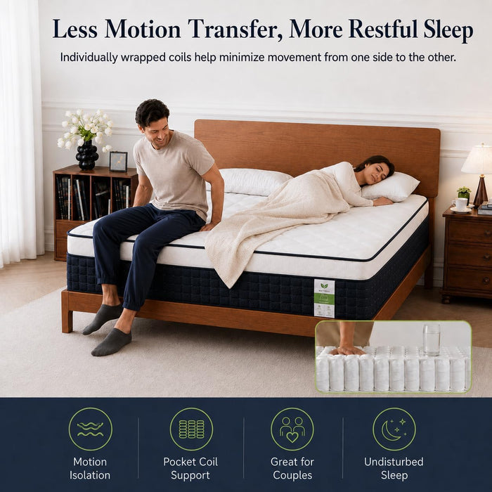 Queen Mattress 12 Inch, Medium Hybrid Queen Size Mattress in a Box, 80X60