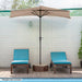 Half Umbrella Outdoor Patio Shade, Beige, 9Ft