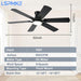Ceiling Fans with Lights, 52 Inch Low Profile Ceiling Fan with Light and Remote, Flush Mount, Quiet, Reversible, 3CCT, Dimmable, Black RGB Ceiling Fan for Bedroom, Living Room, Indoor/Outdoor