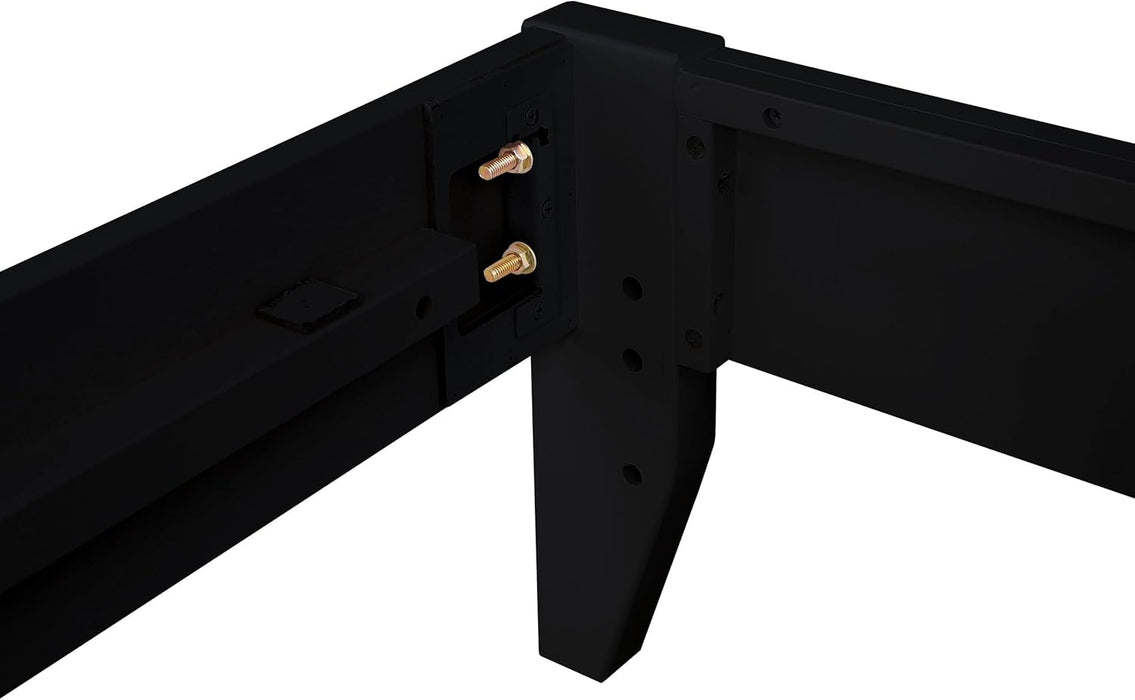 Home Furnishings - Hounslow - Wood - Universal Platform Bed with Fully Slatted Frame, Pre-Drilled Holes and Center Rail - Bedroom - Queen Size - Black - 306129Q
