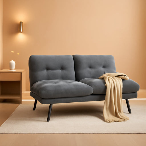 SlateGrey 70Inch Transformable Futon Sofa Bed StainResistant