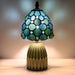 Tiffany Stained Glass Mushroom Table Lamp 12.5 Inch -Sea Blue Pearl
