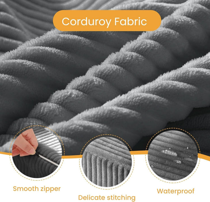 Full Size Transformable MemoryFoam Sofa Bed GreyCorduroy