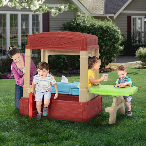 Sunny Day Indoor or Outdoor Cottage Picnic Playhouse for Toddlers and Young Children with Kitchenette and Picnic Table…