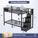 Black Twin Over Twin SpaceSaving BunkBed PremiumEdition