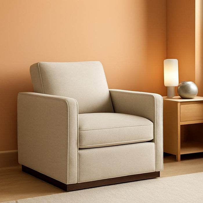 Swivel Accent Chair, FSC Certified Mid Century Modern Arm Chair for Living Room and Bedroom, Fully Assembled, Linen