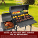 Charcoal Grill with Offset Smoker,Bbq Grills with Side Table,Outdoor Cooking with 535 Square Inches,Backyard Camping Picnics, Patio and Parties, Black by