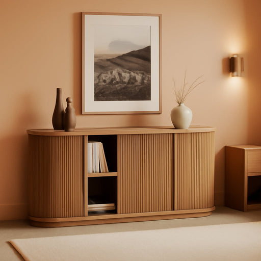 Turin 67" Sideboard Buffet Cabinet-Camel