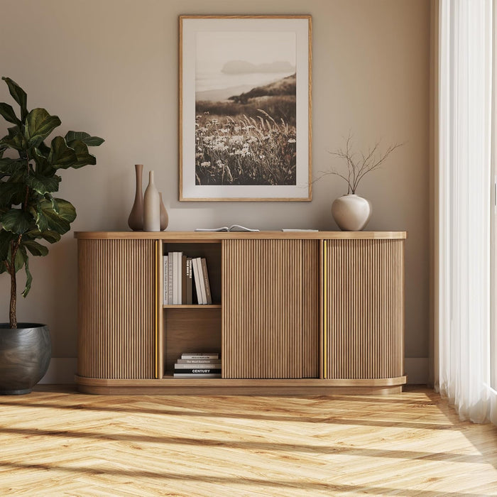 Turin 67" Sideboard Buffet Cabinet-Camel