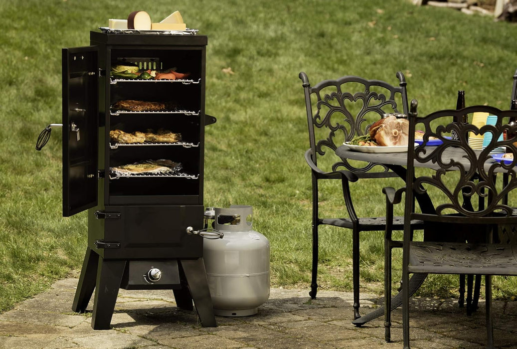 36” Vertical Propane Smoker, 4 Removable Racks, Spacious BBQ Smoker with Wood and Water Trays, 15,000 BTU Heat for Smoked Meat, Brisket, Jerky, Fish, Perfect for Tailgates, Backyard, Camping