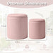 Boucle round Ottoman with Storage Set of 2,Small Foot Stool Ottoman for Living Room, Small Coffee Table,Vanity Stool with Storage for Bedroom, Pink