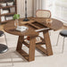 Extendable Round Dining Table 43.3-59 Inches Walnut