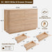 8 Drawer Dresser for Bedroom, 52 Inch Wide Modern Chest of Drawers, Push-To-Open Wood Storgae Organizer with Large Drawers for Bedroom, Living Room, Hallway,Natural Oak