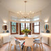 Golden Farmhouse Chandelier Dining Room Six Lights