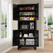 Black 69 Inch Freestanding Pantry Cabinet Organization