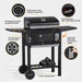 Charcoal Grills with Two Foldable Side Tables, 353 Sq.In Cooking Area Outdoor Smoke Barbecue Bbq Grill for Camping, Backyard Party, Patio, Picnic, Garden, Black,18"D X 43"W X 37"H