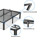 18 Inch Full Bed Frame with round Corners No Box Spring Needed