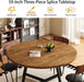 Large round Dining Table for 6-8, Wooden Dinner Table with Heavy Duty Metal Pedestal Base, for Kitchen Living Room, Space Saving, 59 Inch, Brown