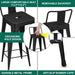 Metal Bar Stools Set of 4 Counter Height Black Barstools with Removable Back 24" Kitchen Bar Stools