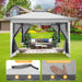 12X12Ft Outdoor Pop up Gazebo with Mosquito Netting, Instant Patio Canopy Tent for Shade and Rain, 2 Tiered Vente Gazebo Canopy for Garden Backyard with Carry Bag&4 Sandbags