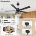 52" Farmhouse Ceiling Fans with Lights and Remote, Outdoor Ceiling Fan Dual Finish 5 Blades 6-Speed Quiet and Reversible DC Motor, Ceiling Fan with Light for Bedroom Living Room and Patio