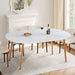 Modern 40"-71" Extendable Oval Dining Table for 4-8, MDF Top with Metal Frame, Space-Saving Expandable Kitchen Table for Home, Office, or Conference Room, Scratch-Resistant & Easy to Assemble