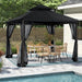 Outdoor Patio Gazebo with Double Roofs, Stable Steel Frame and Mosquito Netting (11X11,Black)