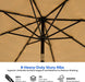 9Ft Hula Thatched Hawaiian Style Tiki Umbrella with Crank & Tilt, UPF 50+ Nylon Thatch & 220GSM Polyester Canopy, 8 Heavy-Duty Steel Ribs for Outdoor, Patio, Beach, Pool, Backyard, Garden